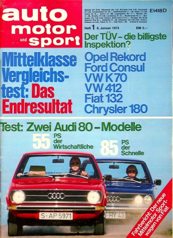 Deckblatt Auto Motor und Sport (01/1973)